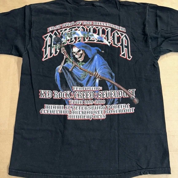 Vintage Metallica Last Tour of the Millennium T-shirt XL Kid Rock Sevendust